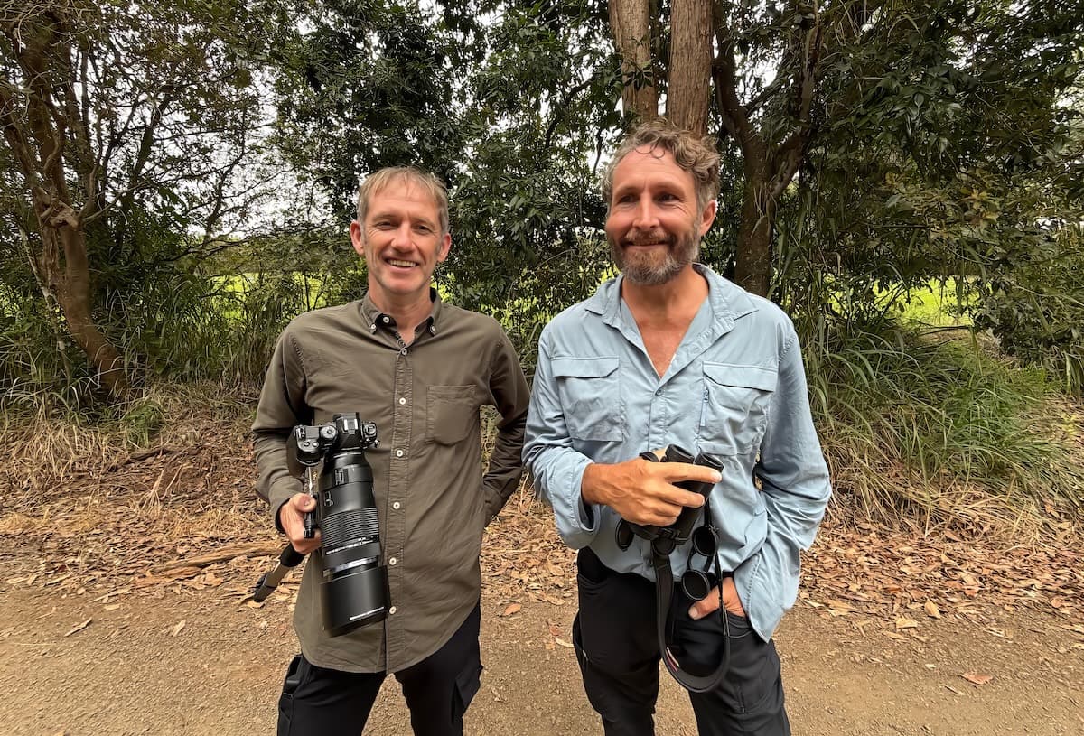 David Lyons and Clayton Smith, Atherton Tablelands, 25 May 2026. Photo: Kingfisher Birding.
